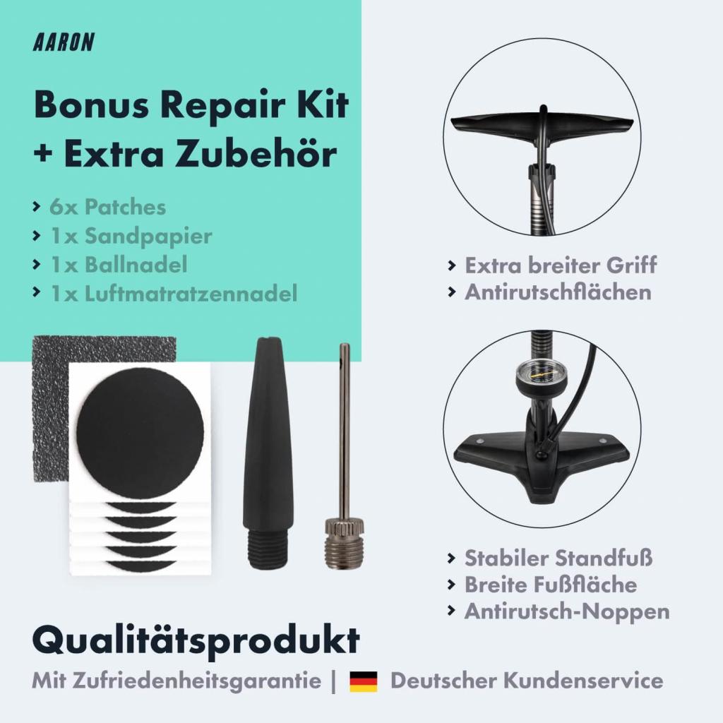 Repair Kit der AARON Luftpumpe Sport One in Grau