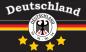 Preview: Flagge DEUTSCHLAND 7 Fußball 4 STERNE schwarz 90 x 150 cm 