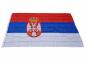 Preview: XXL Flagge Serbien 250 x 150 cm mit 2 Ösen 100g/m² Stoffgewicht Hissfahne Hissflagge