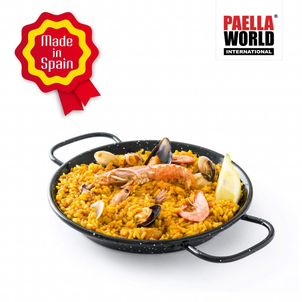Paella World  spanische Paella Pfanne Typ "Valenciana" emailliert 10cm 7,8cm 2cm