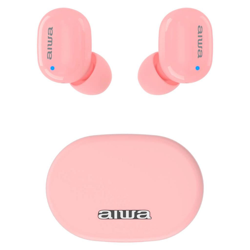 Aiwa EBTW-150PK Earbuds und Ladeetui in pink