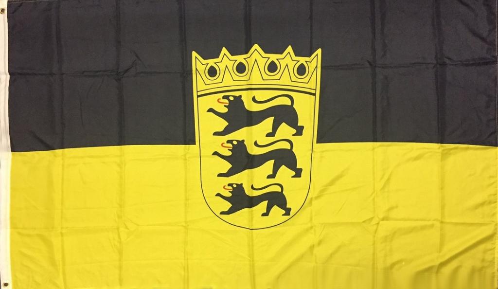 Flagge Baden-Württemberg 90 x 150 cm Fahne mit 2 Ösen 100g/m² Stoffgewicht Hissflagge