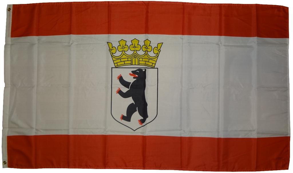 Flagge Berlin Bär mit Krone 250 x 150 cm