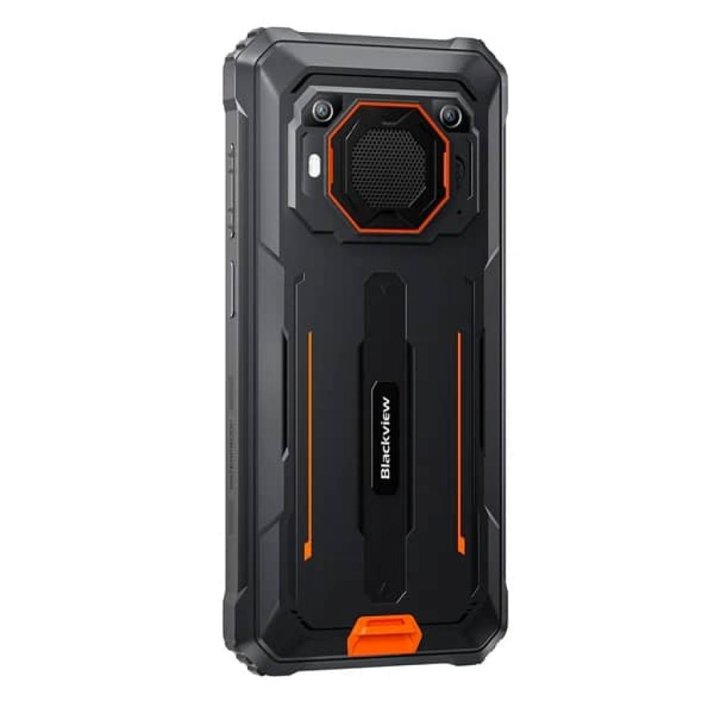 Blackview BV6200Pro Smartphone Orange mit 8GB RAM / 128GB ROM Rückseite im linken Profil