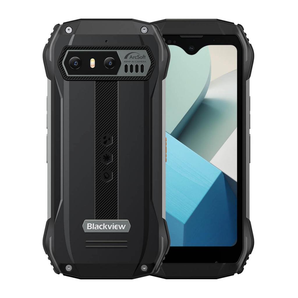 Blackview N6000 schwarz Outdoorsmartphone Vorder-und Rückseite