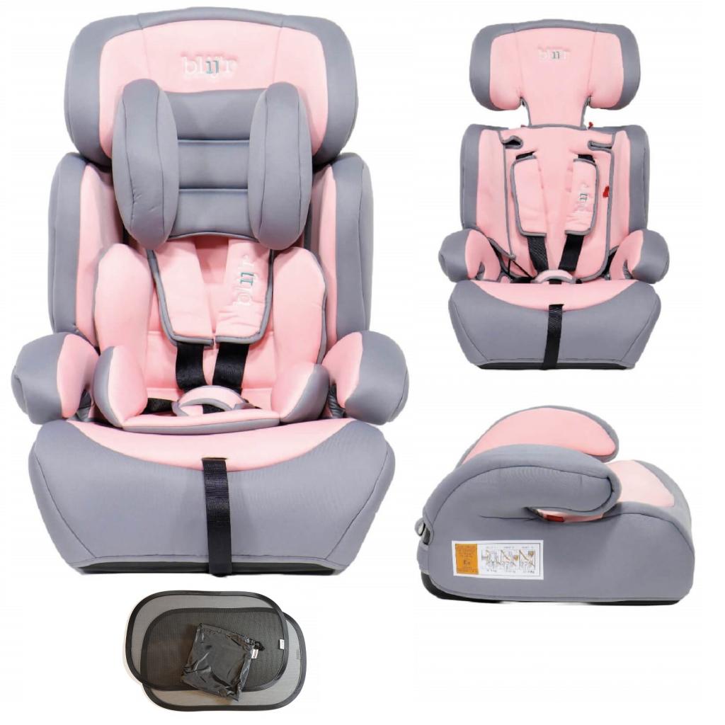 Blij´r Ivo pink/grey Autositz mit Wumbi Sonnenschutz Lieferumfang