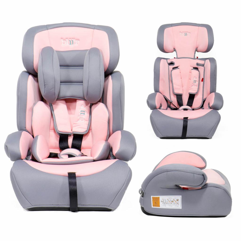 Blij`r Ivo pink/grey Autositz Kindersitz Gruppe I-III 9-36kg mit Seitenaufprallschutz