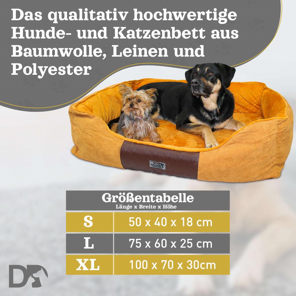 DEAR DARLING DD-04BRS Luxus Hundebett  braun Gr. S Beispielfoto 3