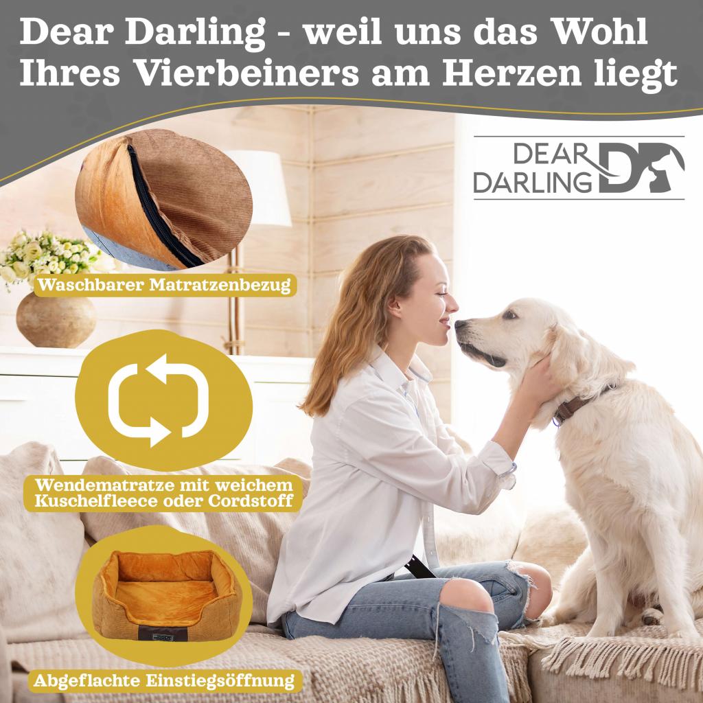 DEAR DARLING DD-04BRS Luxus Hundebett  braun Gr. S Beispielfoto 5