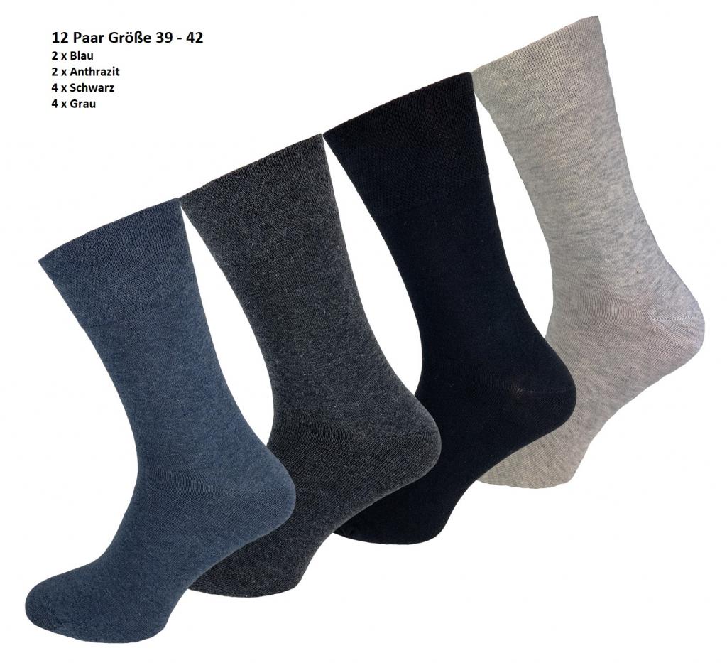Basic Socken in Größe 39-42 in vier verschiedenen Farben