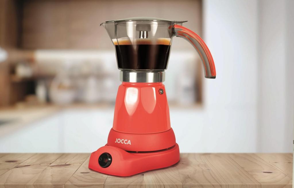 Mit Espresso gefüllte Jocca elektrische Espresso Kaffeemaschine in rot
