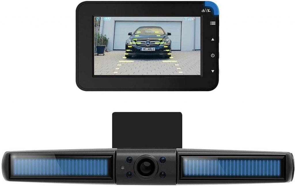 Lescars Solar Rückfahrkamera mit Monitor
