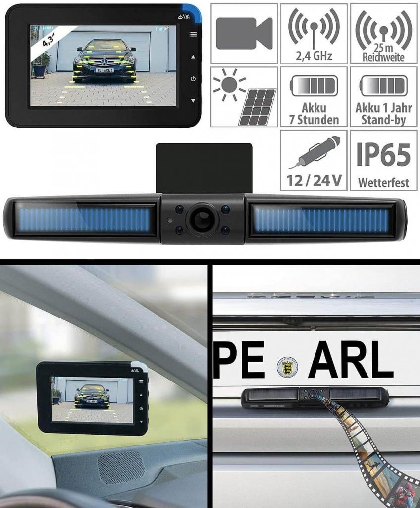 Funktionen der Lescars Solar Rückfahrkamera mit Monitor