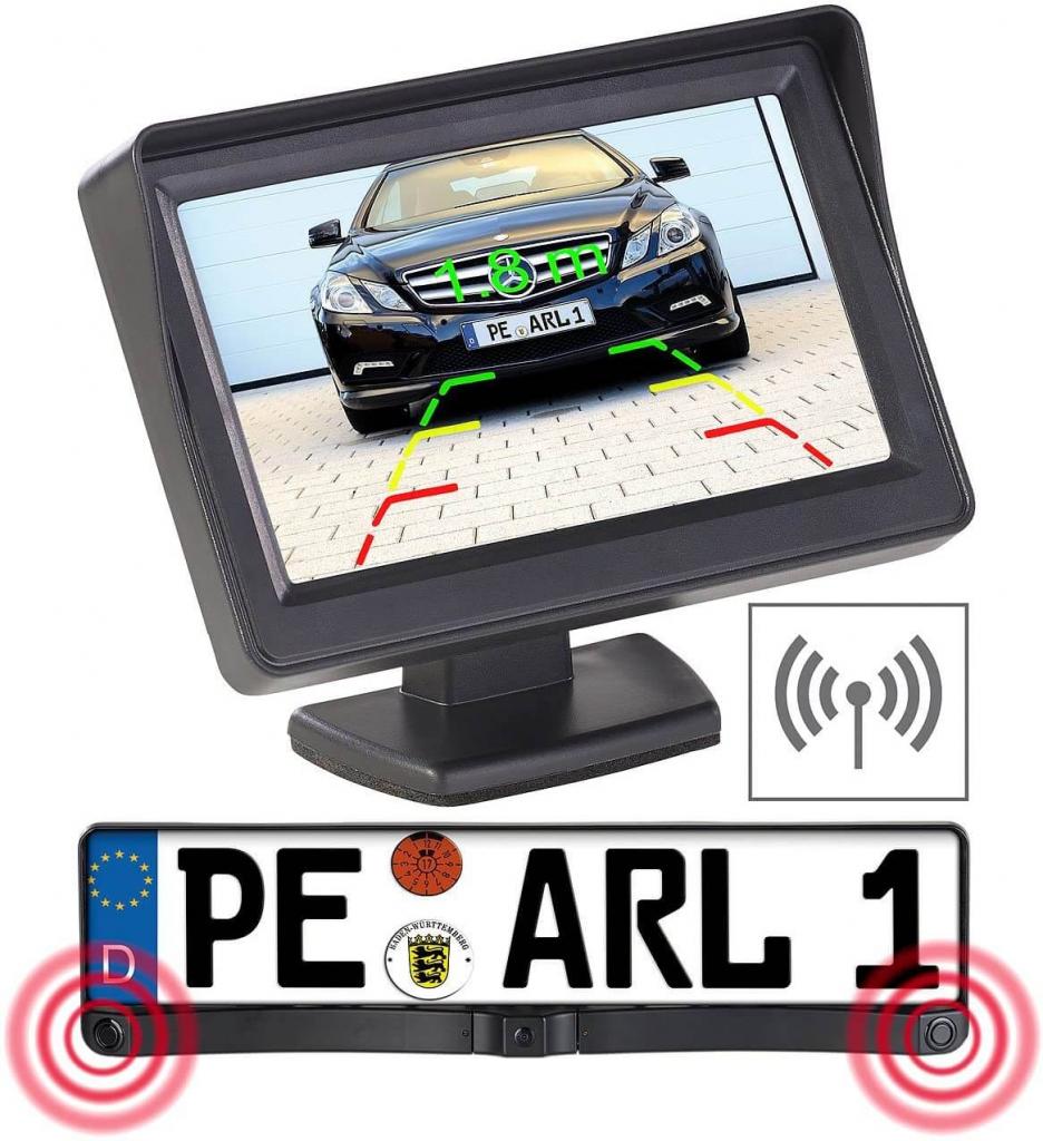 Lescars Rückfahrkamera PA-470 Monitor und Nummernschildhalter Funktionen