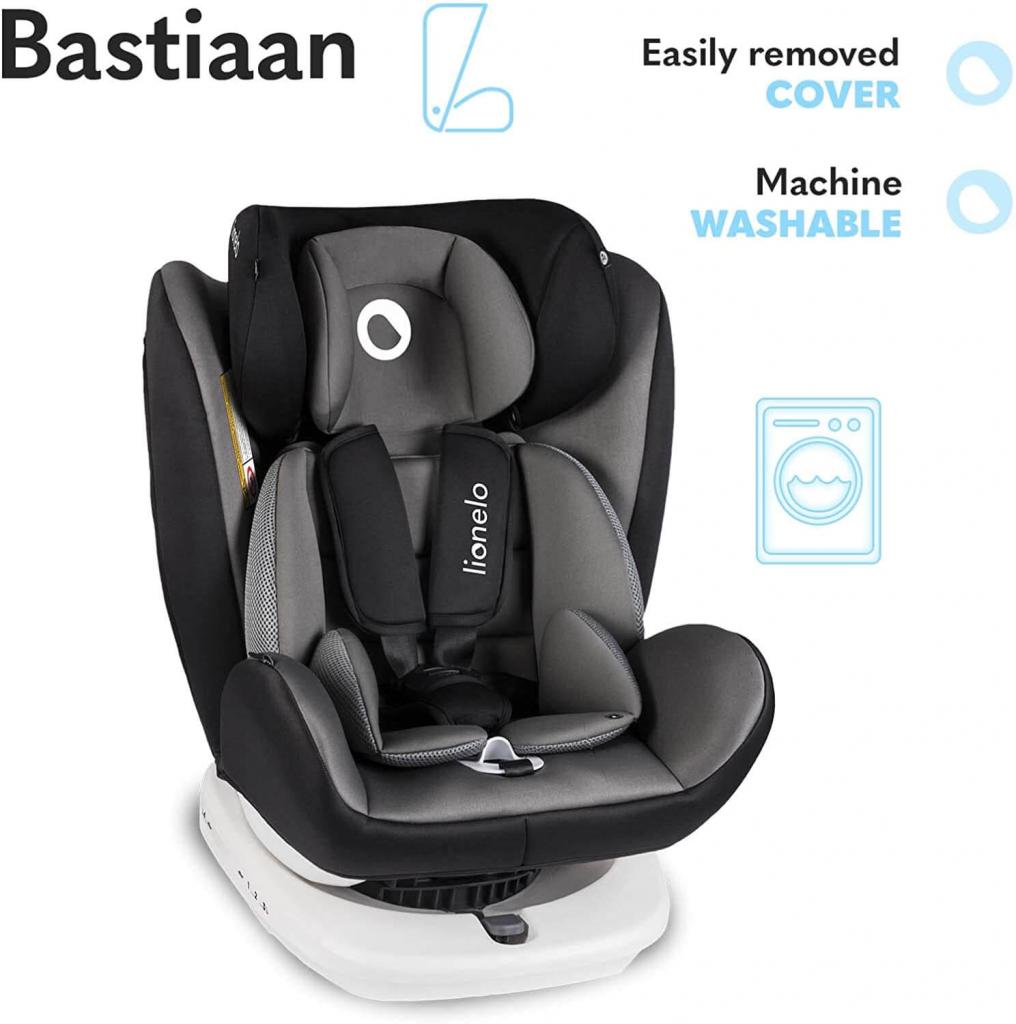 Lionelo Bastiaan Isofix Kindersitz grau 360 Grad Baby Autositz von 0-12 Jahre 