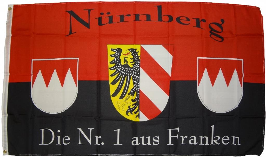 Flagge Nürnberg Nr.1 90 x 150 cm Fahne mit 2 Ösen 100g/m² Stoffgewicht Hissflagge
