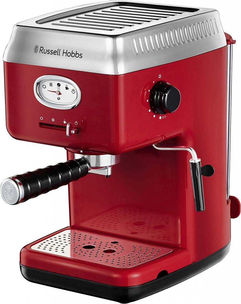 Russell Hobbs Siebträger Retro Espressomaschine Rot im Profil