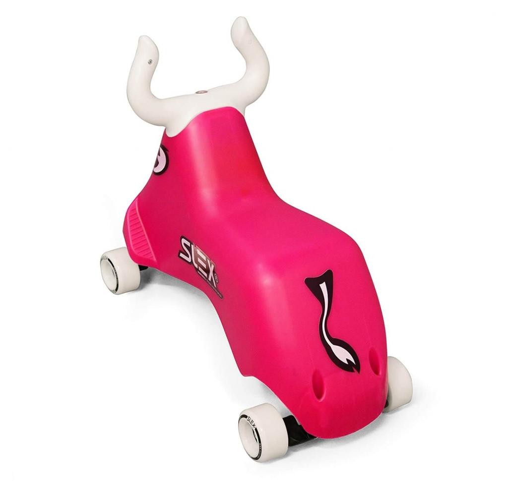 Slex RodeoBull Rutschfahrzeug in pink von hinten
