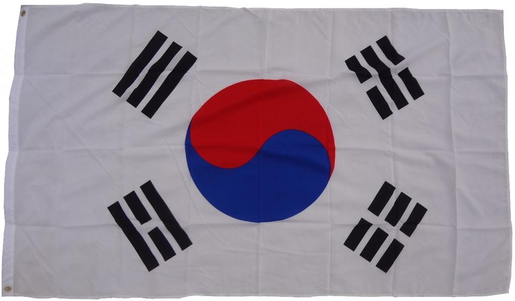 mit 2 Ösen 90 x 150 cm Fahne Flagge Südkorea 