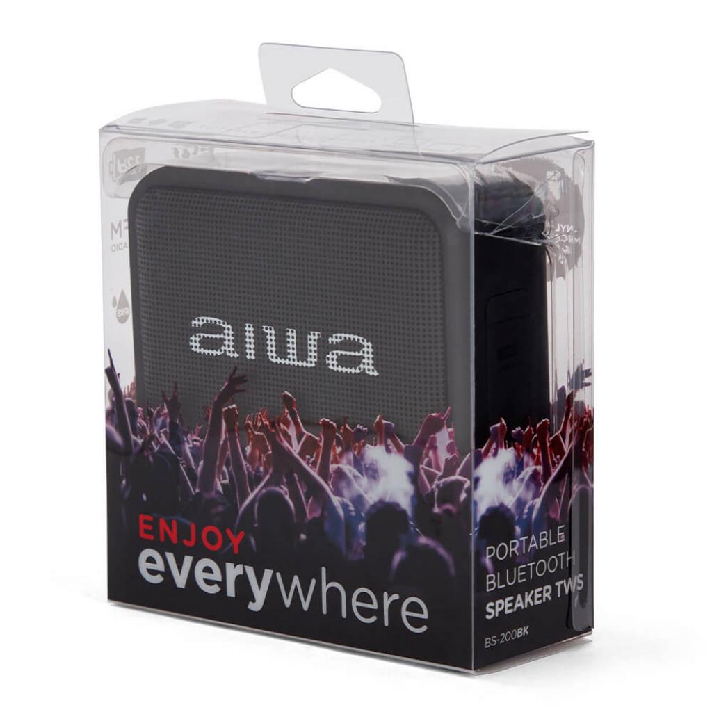 Verpackung des Aiwa BS-200BK Bluetooth Lautsprechers