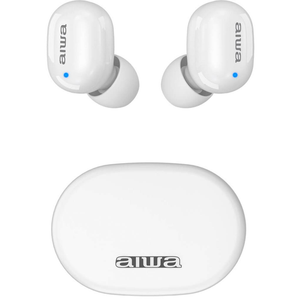 Aiwa EBTW-150WT Earbuds und Ladeetui in weiß