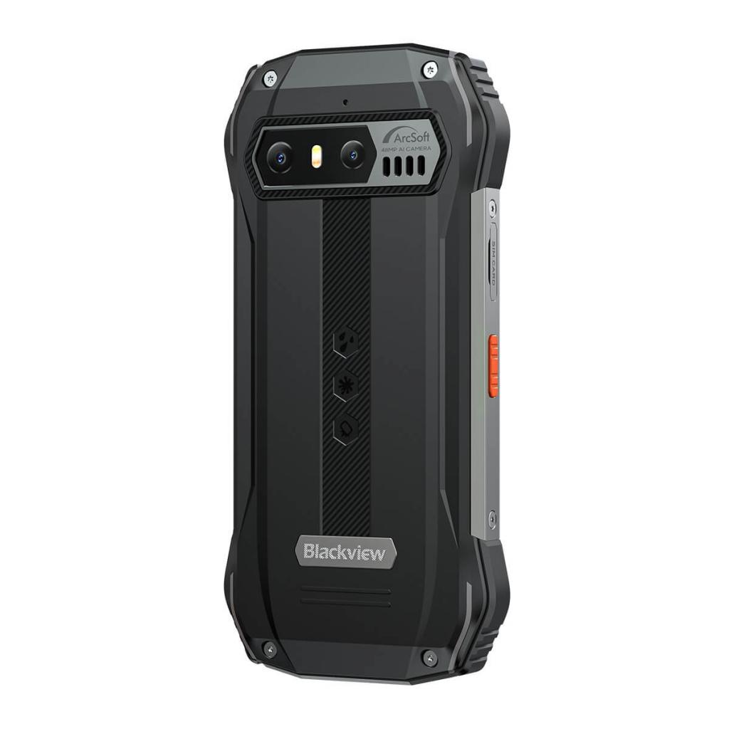 Blackview N6000 schwarz Outdoorsmartphone Rückseite im Profil