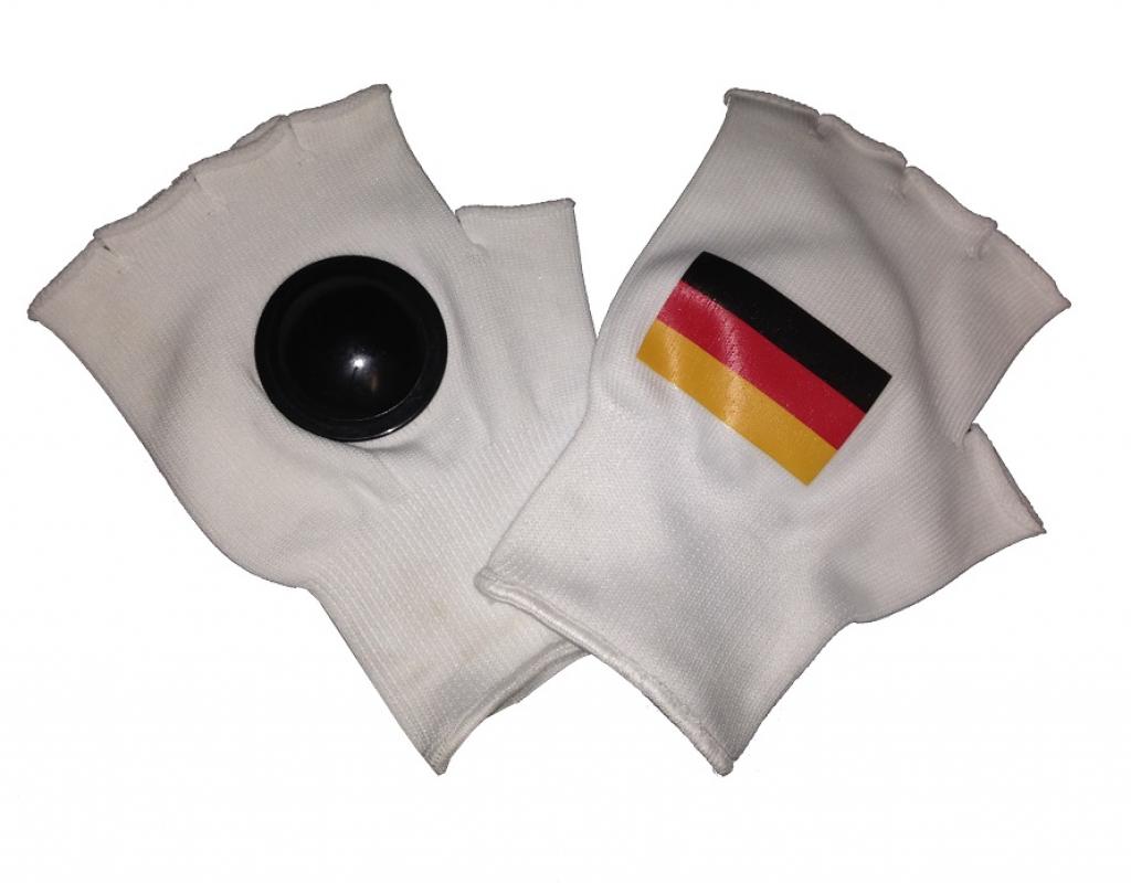Weiße Handschuhe zum Klatschen für Deutschland