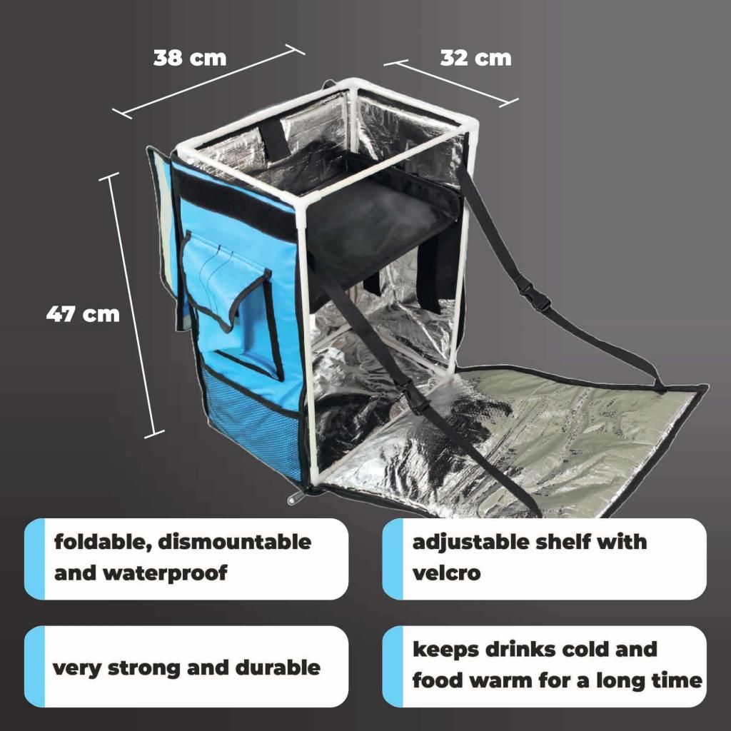 Vorteile und Dimensionen der CoolQuest isolierte Kühltasche 42 Liter