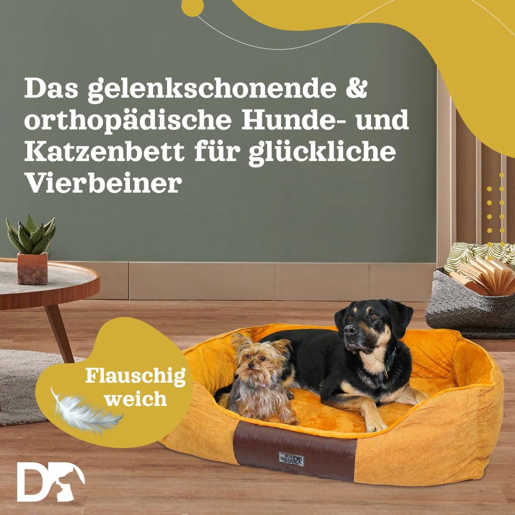 DEAR DARLING DD-04BRXL Luxus Hundebett braun Gr. XL Beispielfoto 1