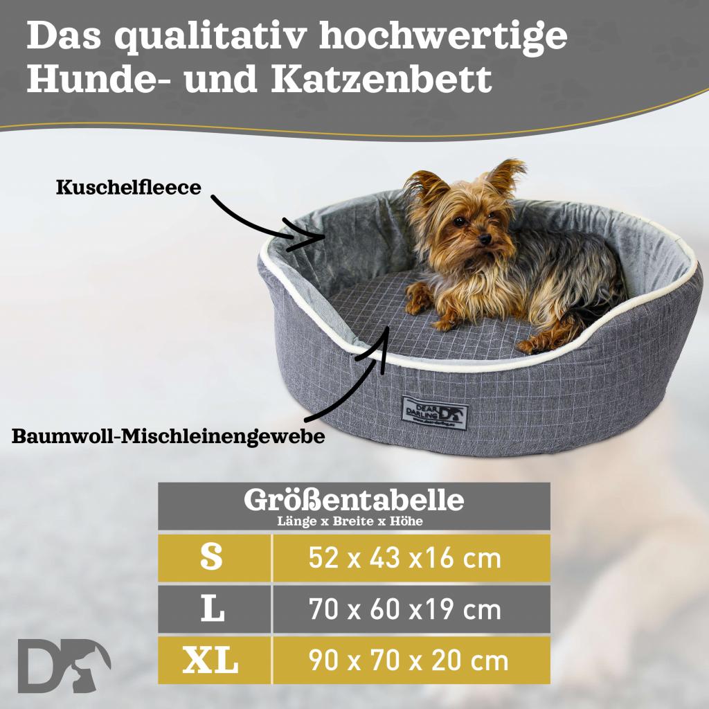 DEAR DARLING DD-05GRXL Luxus Hundebett Anthrazit Gr.XL Beispiel 3