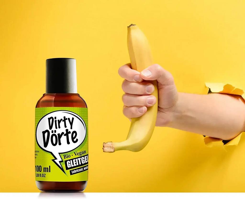 Werbebild des Dirty Dörte veganen Gleitmittels 100ml