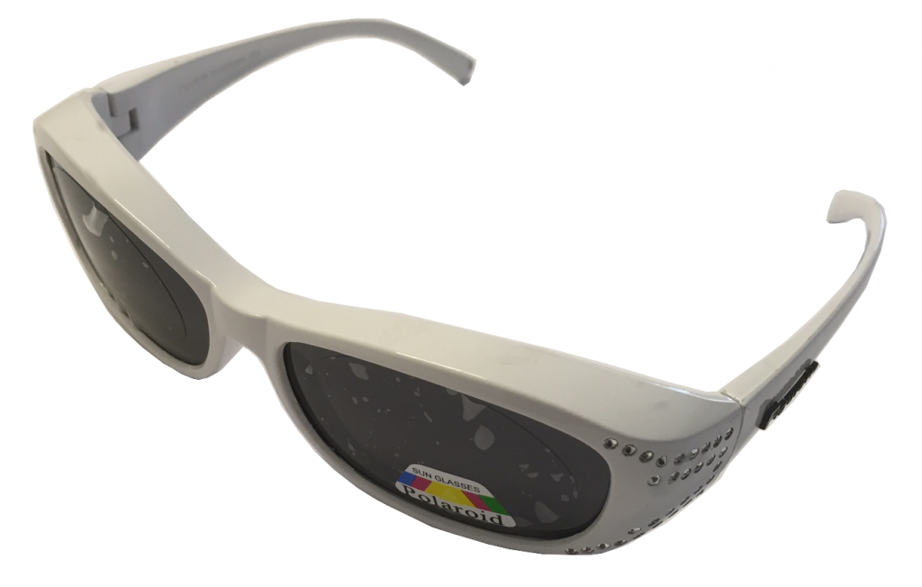 Figuretta Überbrille Sonnenbrille in weiß mit Strass Optik