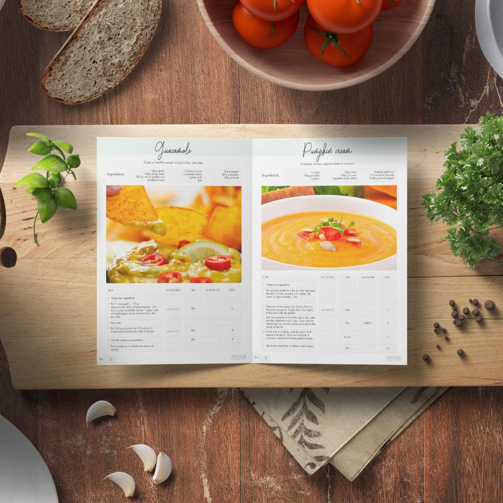 Jocca Multifunktions- Küchenmaschine Kochbuch geöffnet