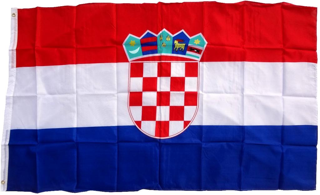 Flagge Kroatien 90 x 150 cm Fahne mit 2 Ösen 100g/m² Stoffgewicht Hissflagge für Mast