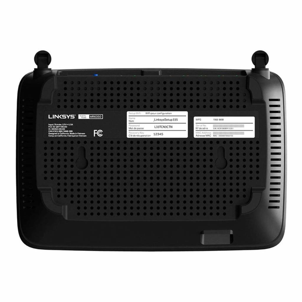 Linksys Dual Band WLAN Router MR6350 Unterseite