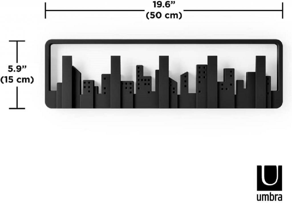 Maße des Umbra Skyline Schwarz Garderobenhaken