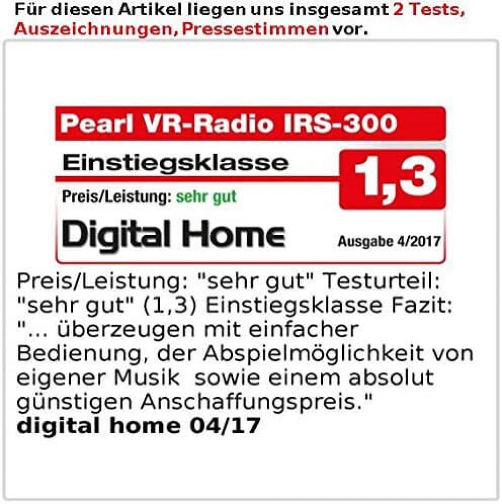 Testergebnis von Digital Home des VR-Radio IRS-300 Internet Steckdosenradios