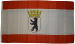 Flagge Berlin Bär mit Krone 90 x 150 cm Fahne mit 2 Ösen 100g/m² Stoffgewicht Hissen