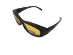 Figuretta Nacht-Überbrille in schwarz mit gelben Gläsern aus der TV Werbung Brille UV