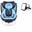 T4C Set lionelo Bastiaan Auto Kindersitz Blau + Wumbi Rücksitzspiegel Baby Eltern KFZ Zubehör