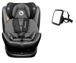 T4C Set lionelo Bastiaan Auto Kindersitz Grau Black Base + Wumbi Rücksitzspiegel Baby Eltern KFZ Zubehör
